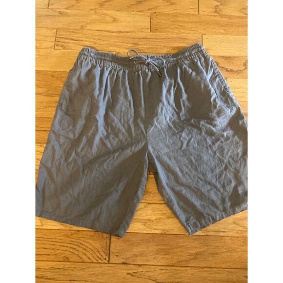 Paige Mens gray Linen-Blend elastic Drawstring waist casual Shorts size Medium - Picture 1 of 9